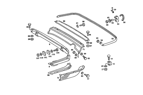Rear Bumper for 1984 Mercedes-Benz 380SL #0