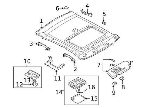 Interior Trim - Roof for 2000 Nissan Maxima #0