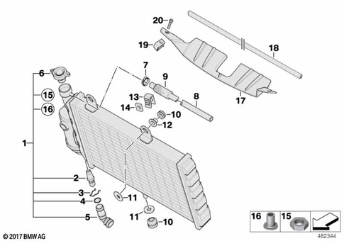 Engine Radiator with Mounting Hardware for 2001 BMW-Motorrad F 650 CS #0
