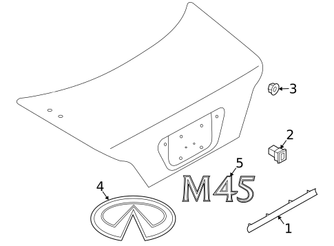 Exterior Trim - Trunk for 2003 INFINITI M45 #0