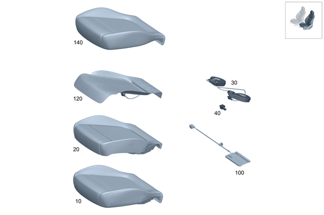2069104504 - Front Seat: Padding, Frt. Seat Cush for Mercedes-Benz Image image