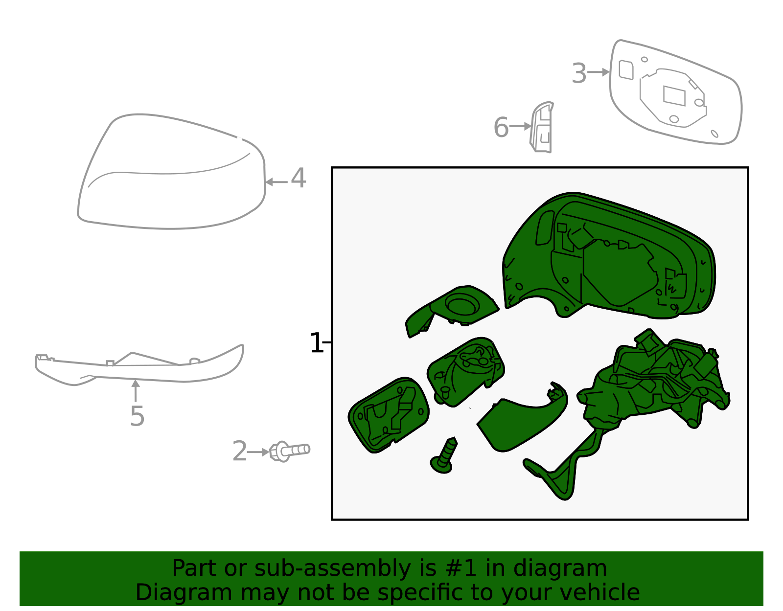 2018-2023 Subaru Crosstrek Mirror Assembly 91036FL834 | OEM Parts