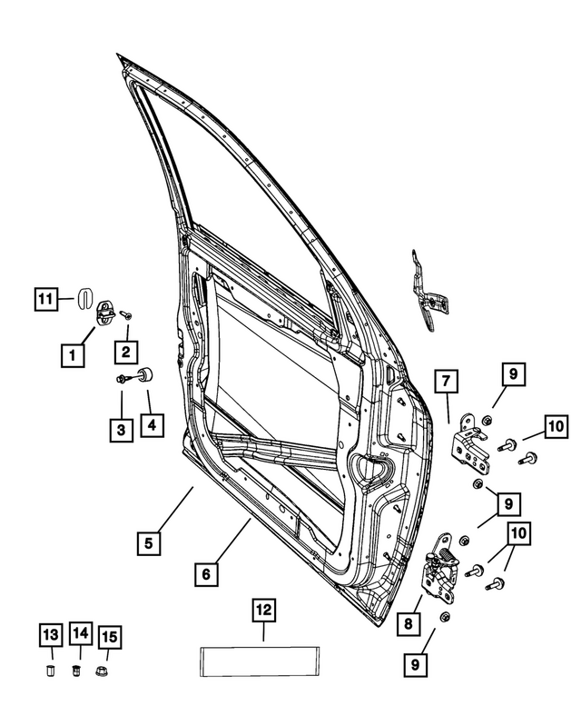 68507121AB - Doors, Door Mirrors and Related Parts: Front Door, Left for Mopar Image