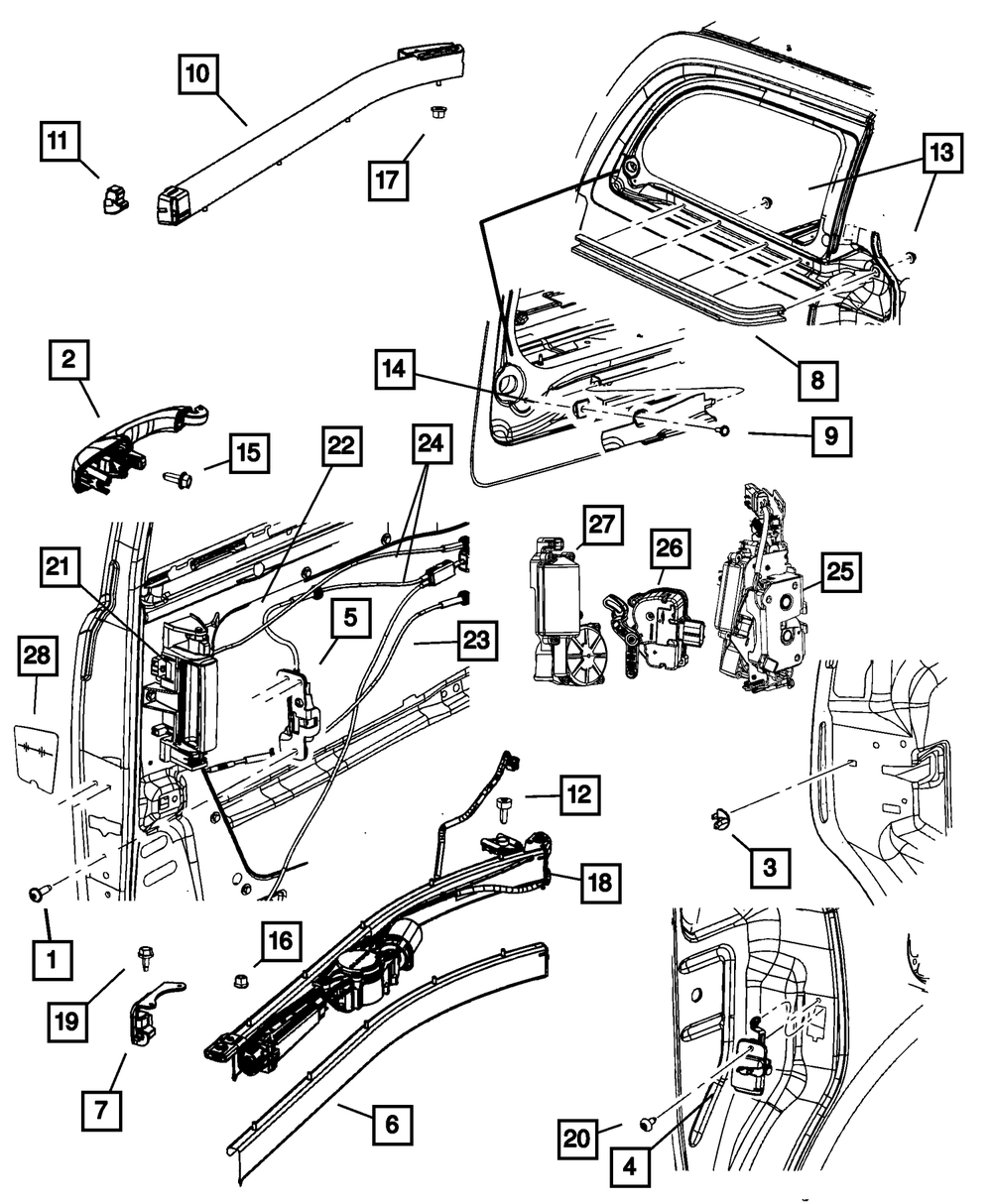 Power Sliding Door Track, Right - Mopar (68724982AA)
