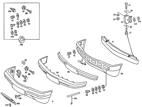 Front Bumper for 1990 Mercedes-Benz 190E #0