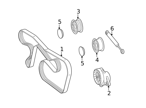 BELTS & PULLEYS for 2008 Mercedes-Benz CLK 350 #1