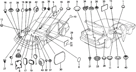 Grommet - Plug for 1988 Honda Prelude #0