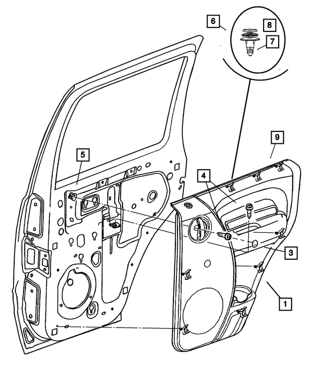 5GF19BD5AW - Interior Trim: Rear Door Trim Panel, Left for Mopar Image