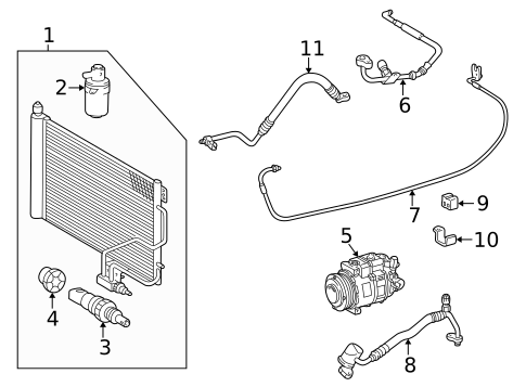 Condenser, Compressor & Lines for 2003 Mercedes-Benz C230 #0