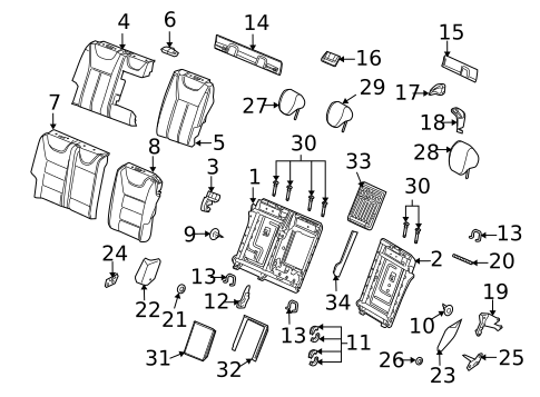 Rear Seat Components for 2010 Porsche Cayenne #0