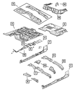 55359576AB - Body Sheet Metal Except Doors: Floor Pan Crossmember, Right for Ram: Dakota Image