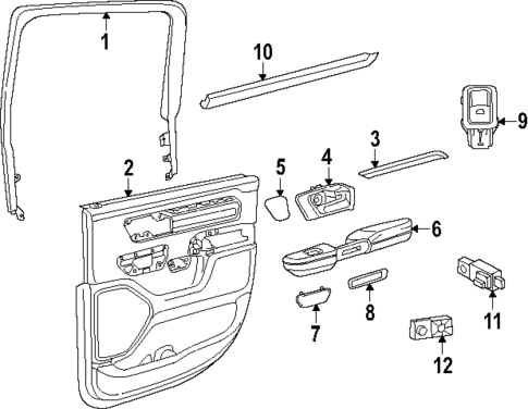 Interior Trim - Rear Door for 2025 Ram 1500 #0