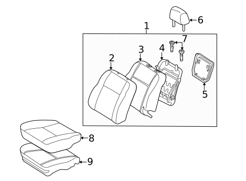 Front Seat Components for 2003 Toyota Matrix #0