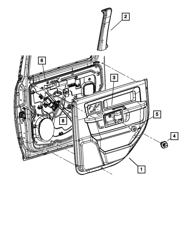 1EB441TVAG - Interior Trim: Rear Door Trim Panel, Right for Mopar Image image