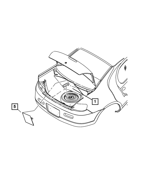 52110400AB - Wheels, Covers and Jacks: Jack Caution Label for Chrysler: 300, PT Cruiser, Sebring | Dodge: Charger, Magnum, Neon, Nitro, Stratus | Jeep: Liberty Image