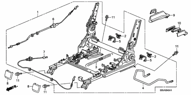 Middle Seat Components (R.) for 2008 Honda Pilot #0