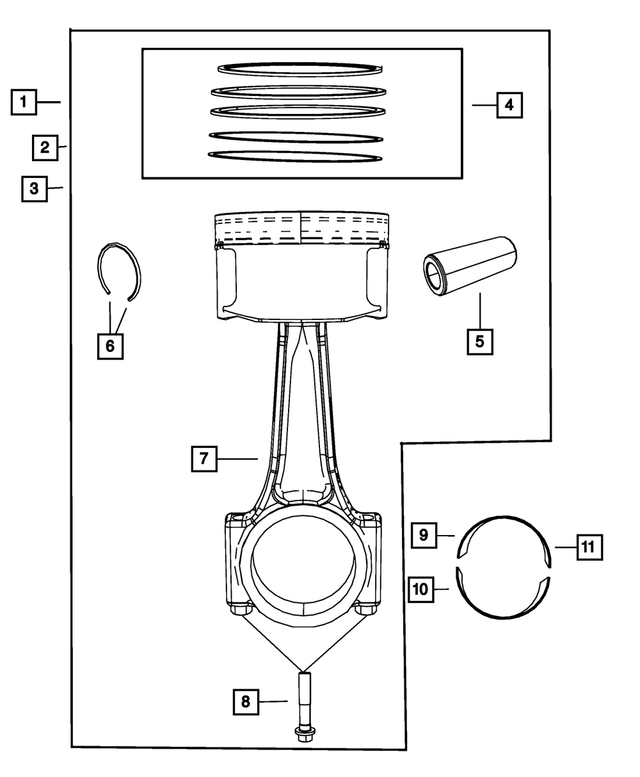 5191339AA - 2.0L Gas; Engine: C-size Piston Pin And Rod for Mopar Image