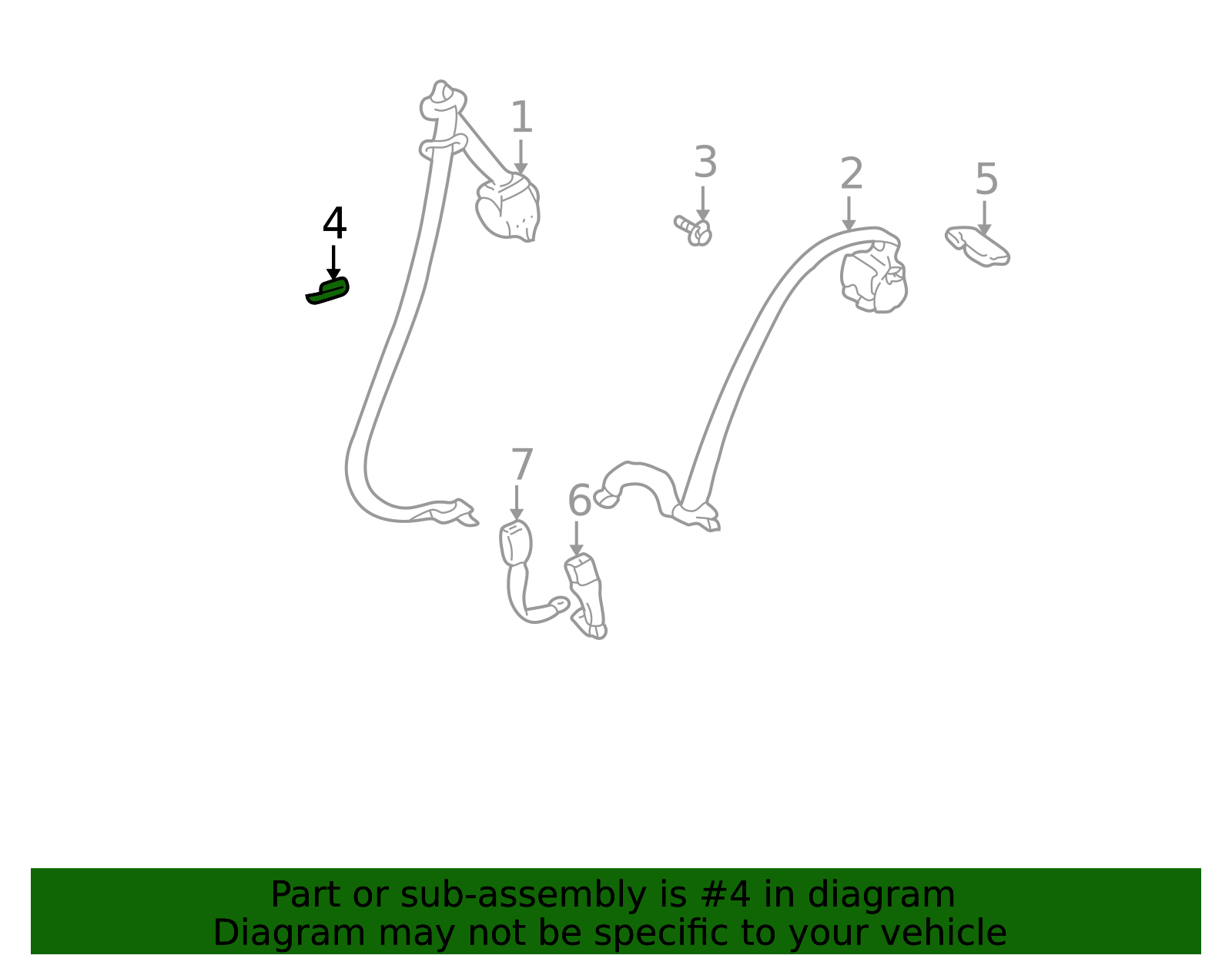 2001-2007 Toyota Highlander Belt & Retractor Hanger 73371-0E010-A0 ...