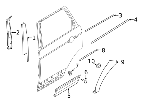Exterior Trim - Rear Door for 2020 Land Rover Range Rover #0