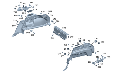 Trunk Lining for 2023 Mercedes-Benz EQS 580 SUV #0