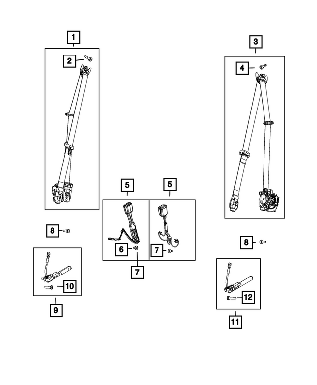 8CN751R9SA - : Front Outer Seat Belt for Mopar Image