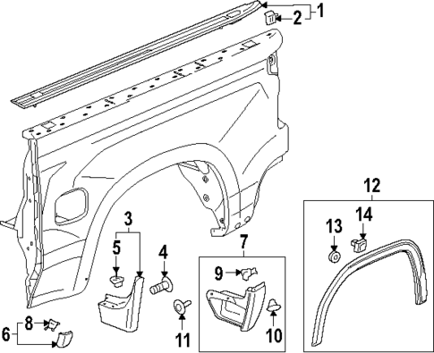 Exterior Trim - Pick UP Box for 2021 GMC Sierra 1500 #2