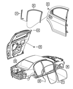 4814628AC - Doors and Related Parts: Rear Door Glass Channel, Right for Mopar Image