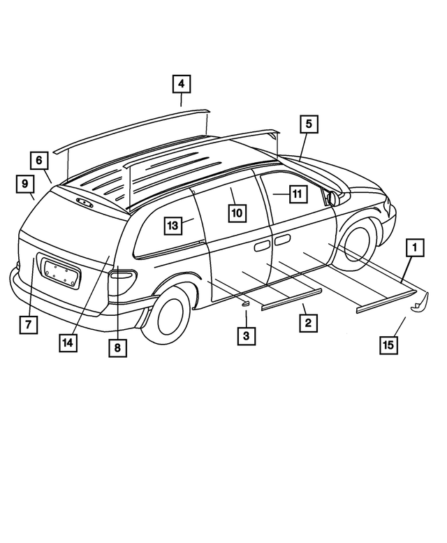 TV99TZZAC - Exterior Ornamentation: Front Door Molding, Left for Mopar Image
