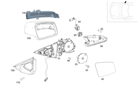 Outside Mirror, Right for 2012 Mercedes-Benz E550 #0