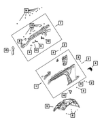 68292729AA - Body Sheet Metal Except Doors: Radiator Seal, Left for Jeep: Gladiator, Wrangler Image