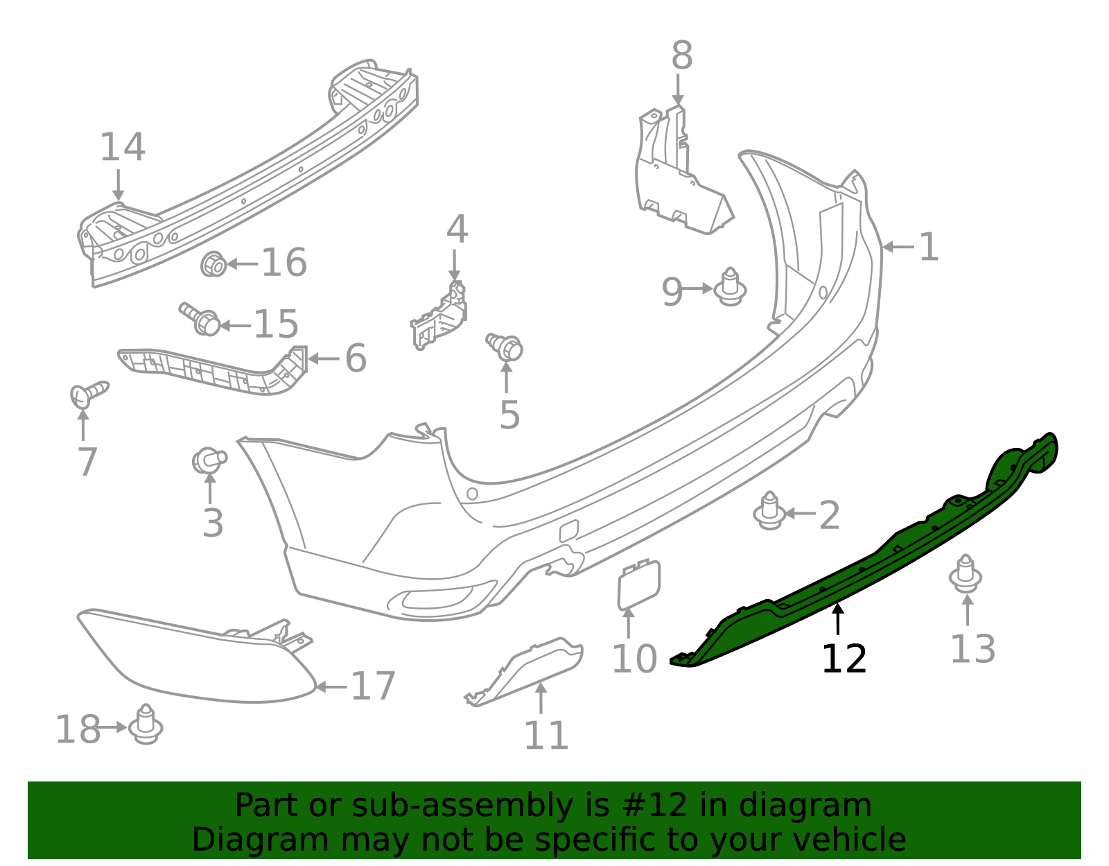 2022-2024 Subaru Forester Rear Valance 57734SJ340 | Subaru Parts