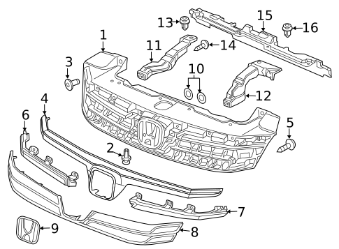 Grille & Components for 2012 Honda Civic #0