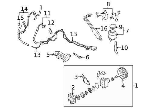 Pump & Hoses for 2006 INFINITI FX35 #0