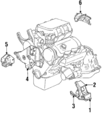 4668332AB - Engine: Mount for Chrysler: LeBaron | Dodge: Caravan, Daytona, Grand Caravan, Shadow, Spirit Image
