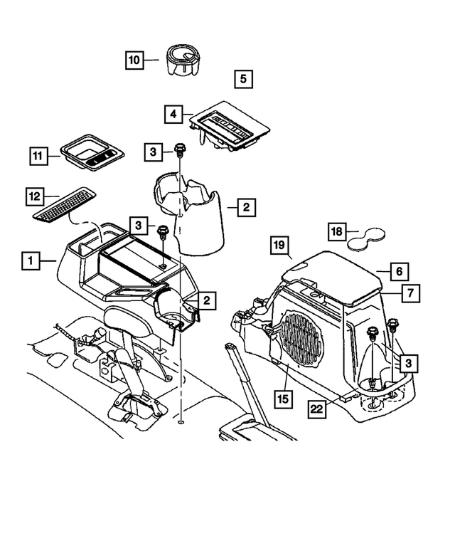 WS46ZJ3AD - Instrument Panel and Radios and Consoles: Floor Console for Mopar Image