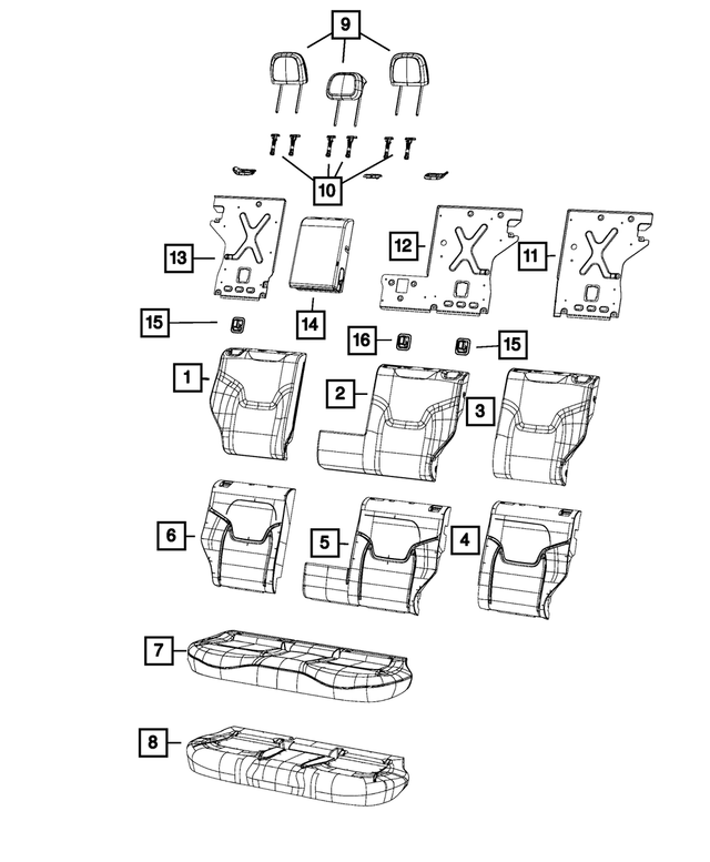 5YS20LXHAA - Interior Trim: Headrest Sleeve, Left for Jeep: Renegade Image