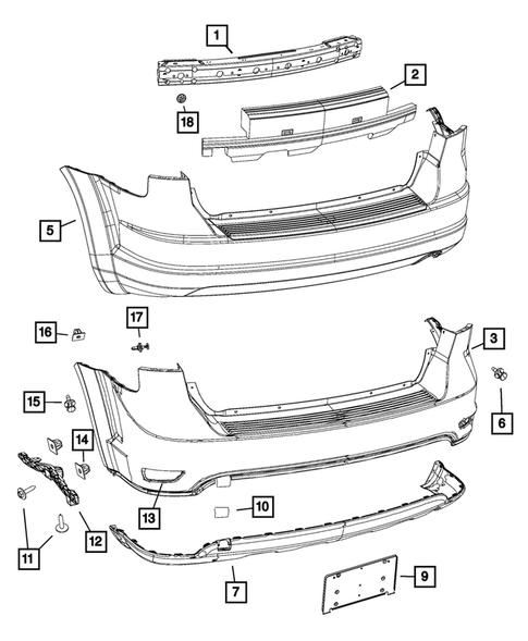 Rear Bumper and Fascia for 2015 Dodge Journey #0