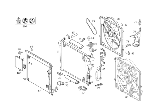 Radiator, Mounting, and Covering for 2006 Mercedes-Benz S55 AMG #0