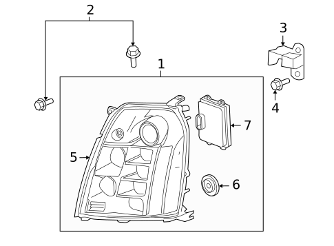 Headlamp Components for 2012 Cadillac Escalade #1