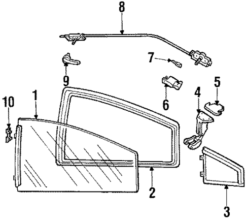 Glass & Hardware for 1987 Chevrolet Cavalier #2