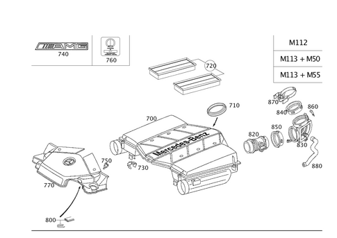 Air Intake, Gasoline Vehicles for 2011 Mercedes-Benz G 55 AMG&reg; #0