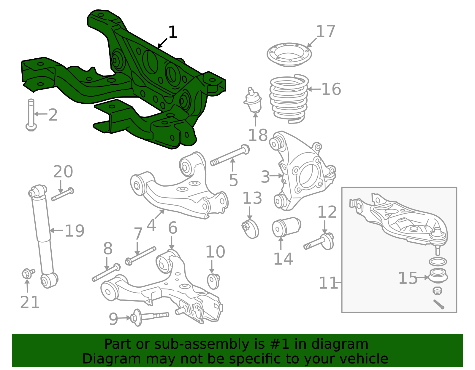 2008-2022 Toyota Sequoia Suspension Sub-Frame Cross-Member 51270