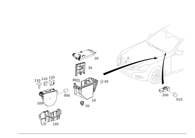 2125400324 - Electrical Equipment and Instruments: Equipment Compartment for Mercedes-Benz: CLS400, CLS550, CLS63 AMG, CLS63 AMG S, E250, E350, E400, E550, E63 AMG, E63 AMG S Image image