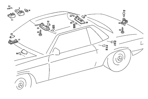 Interior Lamps for 1984 Mercedes-Benz 380SL #1