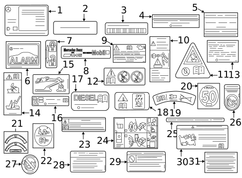 Labels for 2014 Mercedes-Benz ML63 AMG #0