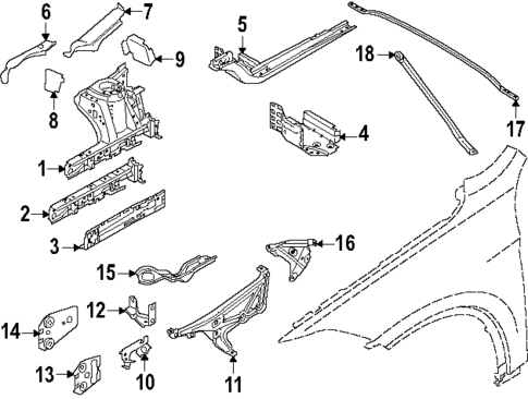 Structural Components & Rails for 2019 BMW X1 #0