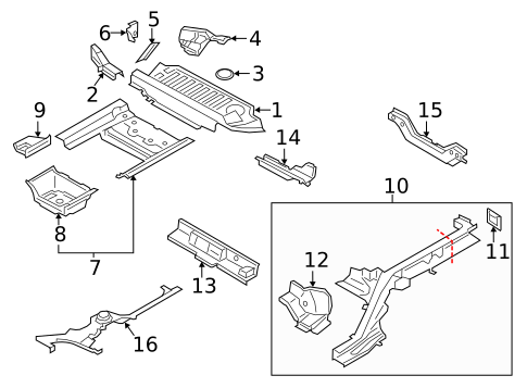 Rear Floor & Rails for 2020 Porsche Macan #0