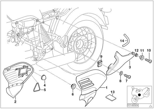 46632324918 - : Right Air Cleaner Cover, Chrome for BMW-Motorrad Image
