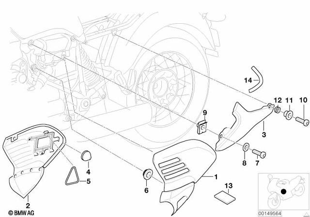 46632324917 - Frame and Mounting Parts: Left Air Cleaner Cover, Chrome -  for BMW-Motorrad Image