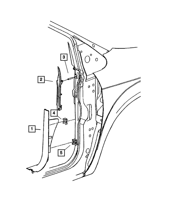 UY61DX9AA - Interior Trim: Extension Molding, Left for Mopar Image